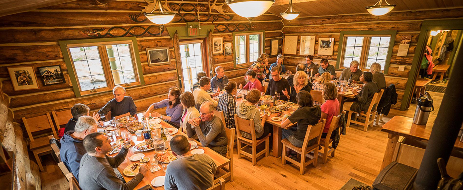 Guest room interior with classic mountain lodge decor