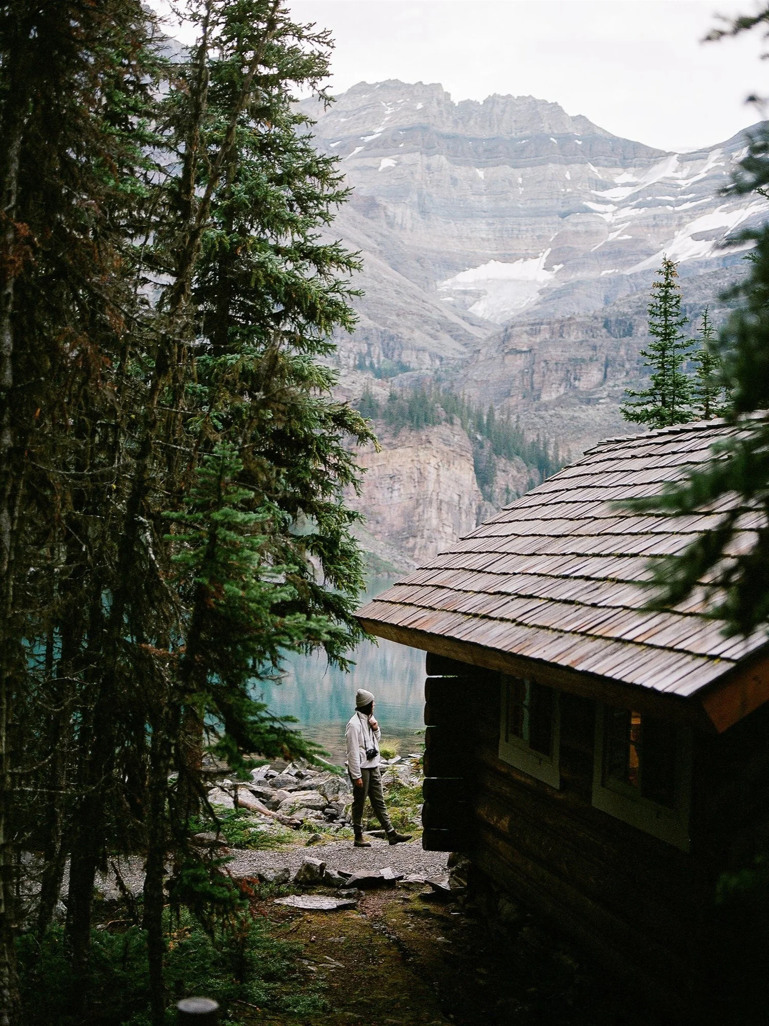 Lodge lounge with fireplace and seating