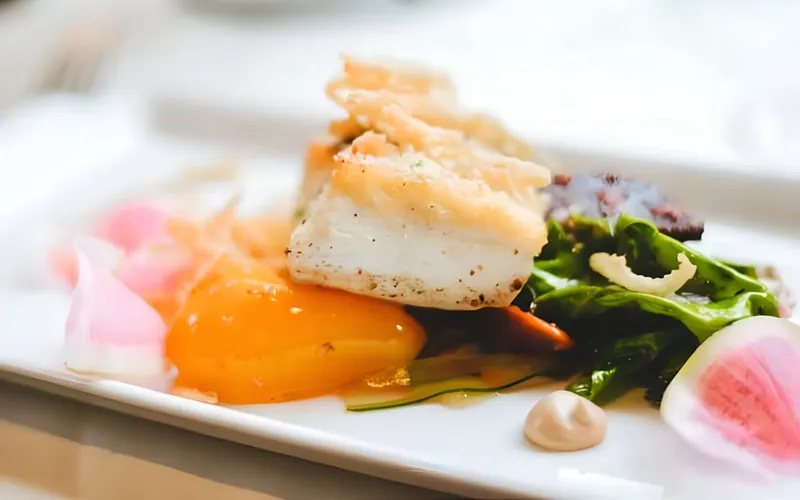 Gourmet dining experience at Moraine Lake Lodge